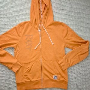ROXY zip up hoodie. Pretty mustard color!